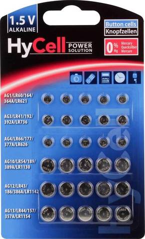 HyCell komplet gumbastih baterija 5x AG 1