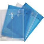 Kuverta vrećica s vezicom A4 pp Deli E5511 prozirna plava/bijela EOL