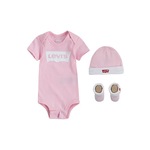 Komplet za bebe Levi's boja: ružičasta - roza. Komplet za bebe iz kolekcije Levi's. Model izrađen od mekane pletenine.