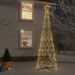 vidaXL Stožasto božićno drvce toplo bijelo 500 LED žarulja 100x300 cm