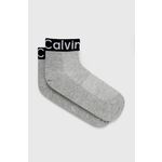 Čarape Calvin Klein za žene, boja: siva - siva. Kratke sokne iz kolekcije Calvin Klein. Model izrađen od elastičnog materijala.