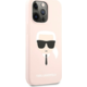 Karl Lagerfeld KLHCP13LSLKHP maskica za iPhone 13 Pro, silikonska zaštita, Karls Head, roza