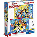 Mickey Mouse i prijatelji Supercolor puzzle 2 u 1 2x20 kom - Clementoni