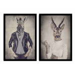 Dvodijelna slika Home Ribs and Deer, 72 x 50 cm