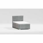 Svijetlo sivi tapecirani krevet s prostorom za odlaganje s podnicom 80x200 cm Bunny – Ropez