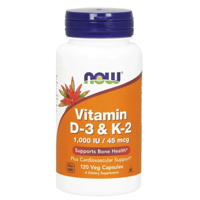 NOW Foods Vitamin D3 &amp; K2 120 kaps.