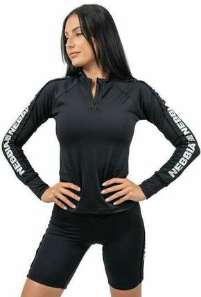 Nebbia Long Sleeve Zipper Top Winner Black XS Majica za fitnes