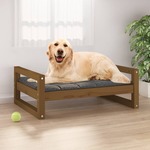 Krevet za pse boja meda 75 5x55 5x28 cm od masivne borovine