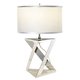 ELSTEAD AEGEUS-TL | Aegeus Elstead stolna svjetiljka 71cm s prekidačem 1x E27 satenski nikal, bijelo, sivo