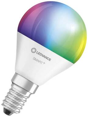 LEDVANCE 4058075779136 LED Energetska učinkovitost 2021 F (A - G) E14 oblik kapi 4.9 W = 40 W RGBw (Ø x V) 47 mm x 47 mm 3 St.