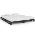 vidaXL Okvir za krevet od paleta od masivne borovine sivi 180 x 200 cm
