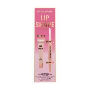 Makeup Revolution London Lip Shape Nijansa pink nude Set sjajilo za usne Lip Shape Lip Gloss 9 ml + olovka za usne i fiksator šminke 2 In 1 Lip Liner &amp; Color Setter 1