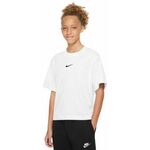 Majica kratkih rukava za djevojčice Nike Kids Sportswear Essential Boxy T-Shirt - white/black