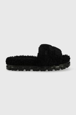 Vunene papuče UGG W Cozetta Curly boja: crna - crna. Papuče iz kolekcije UGG. Model izrađen od vune.