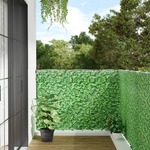 vidaXL Vrtni zaslon za privatnost uzorak biljke zeleni 300x120 cm PVC