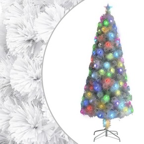 VidaXL Umjetno božićno drvce LED bijelo 240 cm od optičkih vlakna