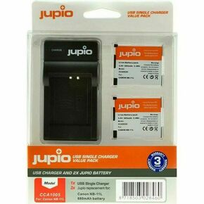 Jupio KIT 2x Battery NB-11L + USB Single Charger komplet punjač i dvije baterije za Canon IXUS 125 HS