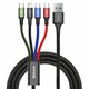 Baseus brzi USB kabel 4u1 2xUSB-C / Lightning / Micro 3,5A 1,2m - crni