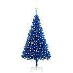 Umjetno božićno drvce LED s kuglicama plavo 210 cm PVC