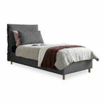 Sivi tapecirani krevet za jednu osobu s podnicom 90x200 cm Sleepy Luna - Miuform