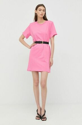 Pamučna haljina Notes du Nord boja: ružičasta