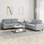 vidaXL 2-dijelni set sofa svjetlosivi od tkanine