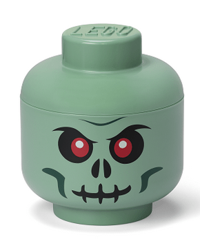 LEGO® glava za pohranu (veličina S) - zeleni kostur
