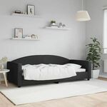 vidaXL Dnevni krevet crni 90 x 200 cm od tkanine