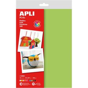 Filc Apli A4 miješane boje 210x297mm 250g 10L 13581; Brand: APLI; Model: ; PartNo: 8410782135814; _47433 Pakovanje od filca