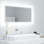 vidaXL LED kupaonsko ogledalo bijelo 90 x 8,5 x 37 cm iverica