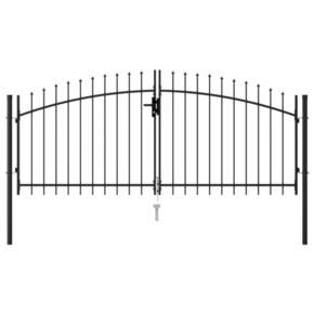 VidaXL Dvostruka vrata za ogradu sa šiljcima na vrhu 3 x 1