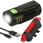 Set USB baterija. vodootporna lampa + stražnje svjetlo za bicikl
