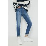 Traperice Tommy Jeans za žene, srednje visoki struk - plava. Traperice iz kolekcije Tommy Jeans u stilu skinny sa srednje visokim strukom. Model izrađen od ispranog trapera.