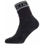 Sealskinz Waterproof Warm Weather Ankle Length Sock With Hydrostop Black/Grey L Biciklistički čarape