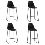 vidaXL Barske stolice 4 kom crne plastične