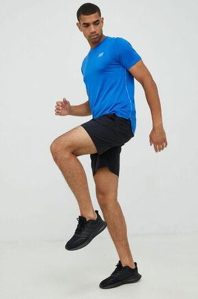 Majica kratkih rukava za trčanje New Balance Impact Run jednobojni model - plava. Majica kratkih rukava za trčanje iz kolekcije New Balance. Model izrađen od materijala koji se brzo suši.