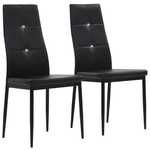 vidaXL Blagovaonske stolice 2 kom od umjetne kože 43 x 43,5 x 96 cm crne