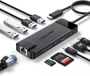 Slomart Lemorele USB C priključna stanica 10 u 1 - Gigabit Ethernet