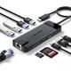 slomart Lemorele USB C priključna stanica 10 u 1 - Gigabit Ethernet, 4K HDMI, USB A, 100W PD, USB-C, SD/TF čitač kartica za MacBook/Dell/HP