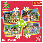 Trefl Puzzle 4v1 - Cocomelon, upoznaj heroje / Cocomelon