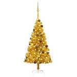 Umjetno božićno drvce LED sa setom kuglica zlatno 120 cm PET