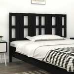 vidaXL Uzglavlje za krevet crno 125,5 x 4 x 100 cm od masivne borovine