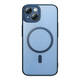 Baseus Glitter Transparent Magnetic Case and Tempered Glass set za iPhone 14 (plavi)