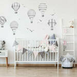 Sivi baloni na vrući zrak - zidne naljepnice za dječju sobu N.2.- Baloni na vrući zrak, 9 kom.