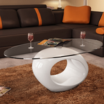 vidaXL Bijeli okrugli stolić za kavu