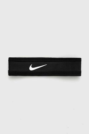 Traka za glavu Nike boja: crna - crna. Traka iz kolekcije Nike. Model izrađen od materijala koji upija vlagu.