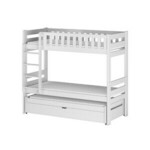 Drveni dječji krevet na kat Harvey s tri kreveta i spremištem, 200 x 90 cm, bijeli