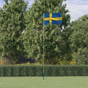 VidaXL Švedska zastava i jarbol 5