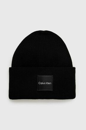Pamučna kapa Calvin Klein boja: crna