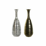 Vase DKD Home Decor 24 x 24 x 67 cm Aged finish Silver Golden Aluminium Modern (2 Units)